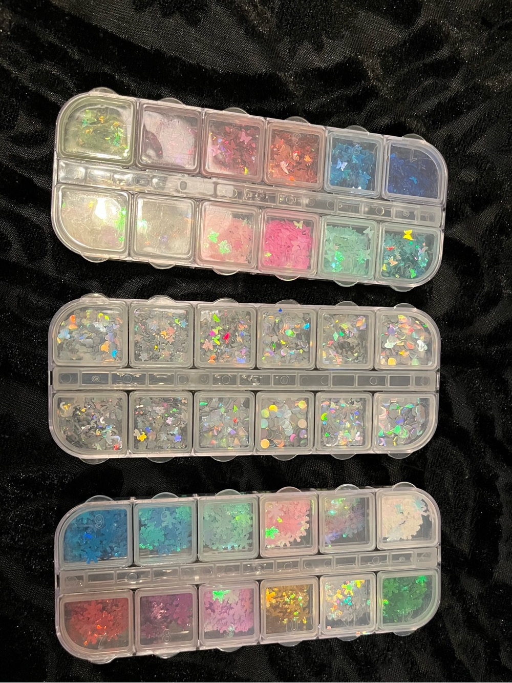 Glitter charms for lashes or nails